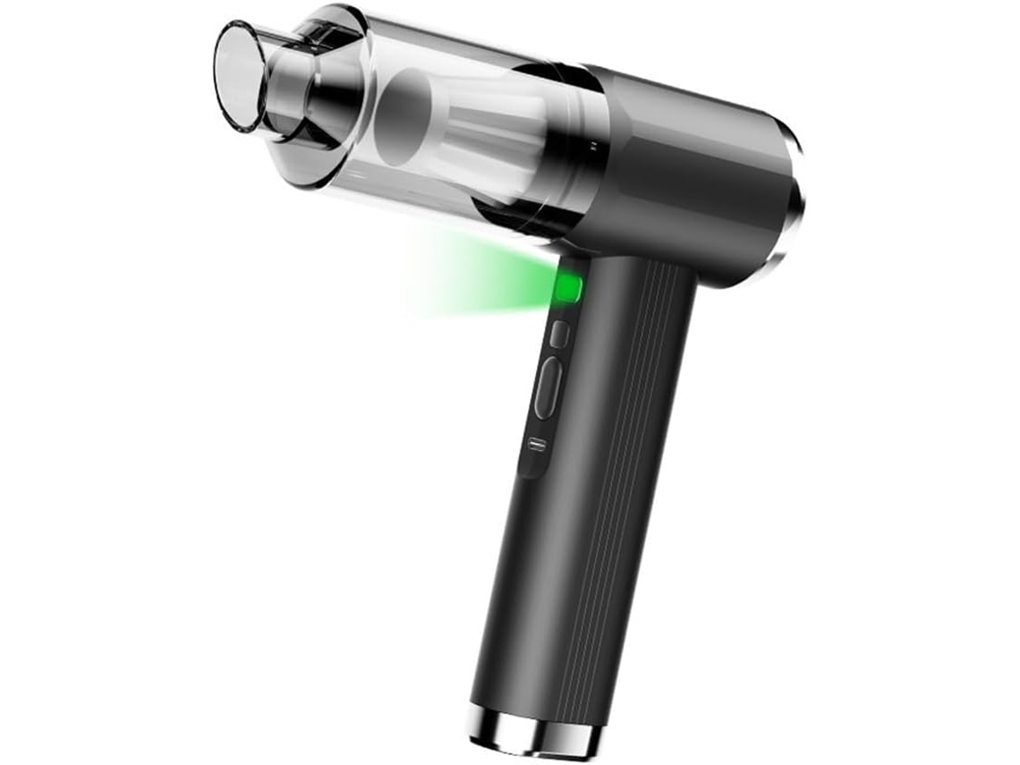 Mini Aspirador De Pó Sem Fio Para Carro E Casa Com Poder Sucção 20 000pa, 11 Acessórios, Carregamento Usb C E Design