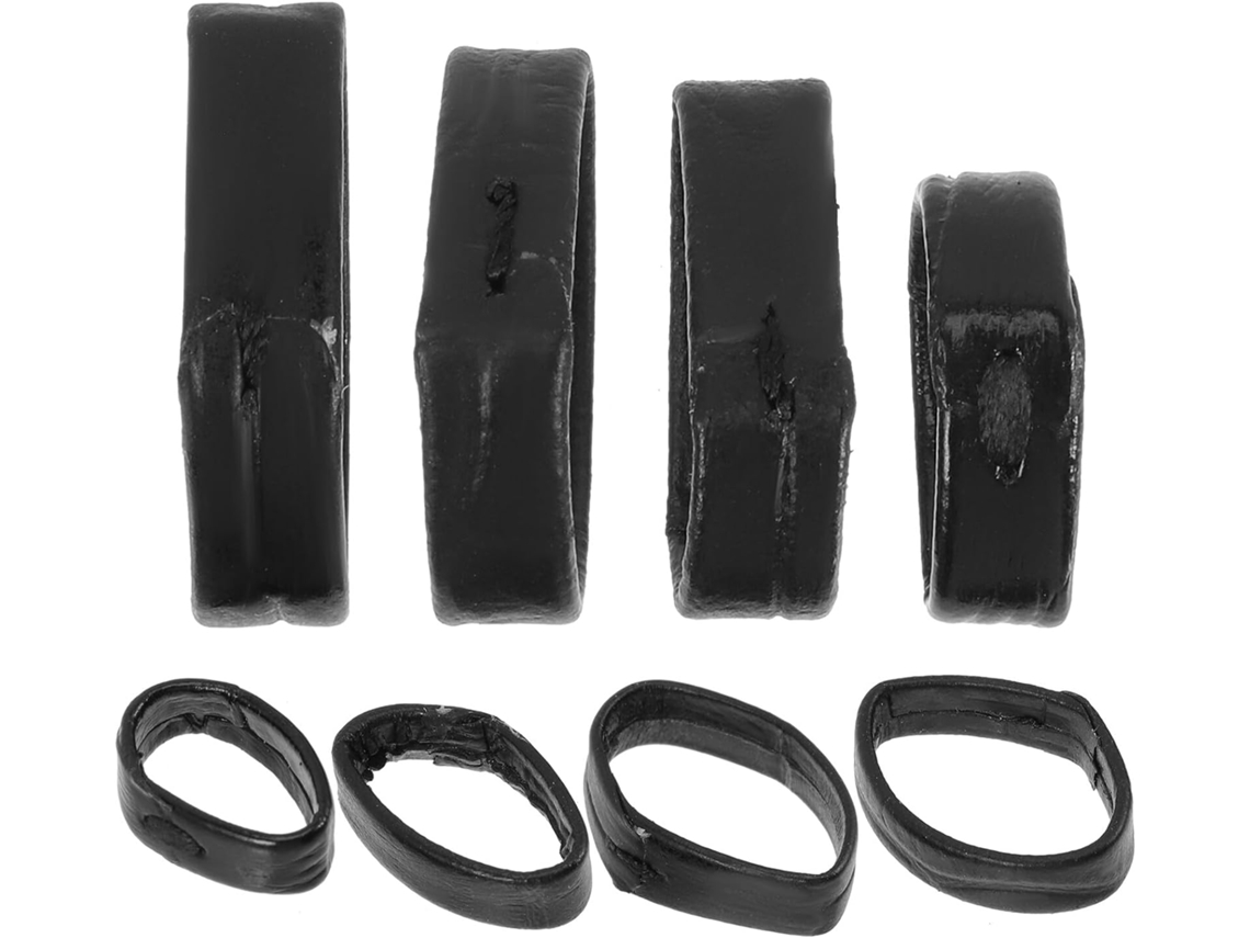 Conjunto 8 Anéis Couro Preto Pulseira Relógio Acessórios Leves Confortáveis Pulseiras Finas Ideal Diário Uso GOKOCO