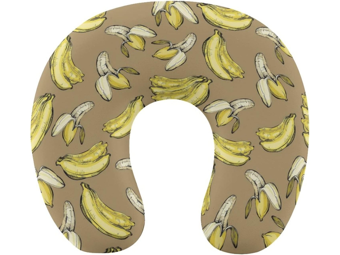 Almofada de Viag Vintage em Formato Banana, Apoio para o Pescoço, Suporte Cervical Espuma Viscoelástica,