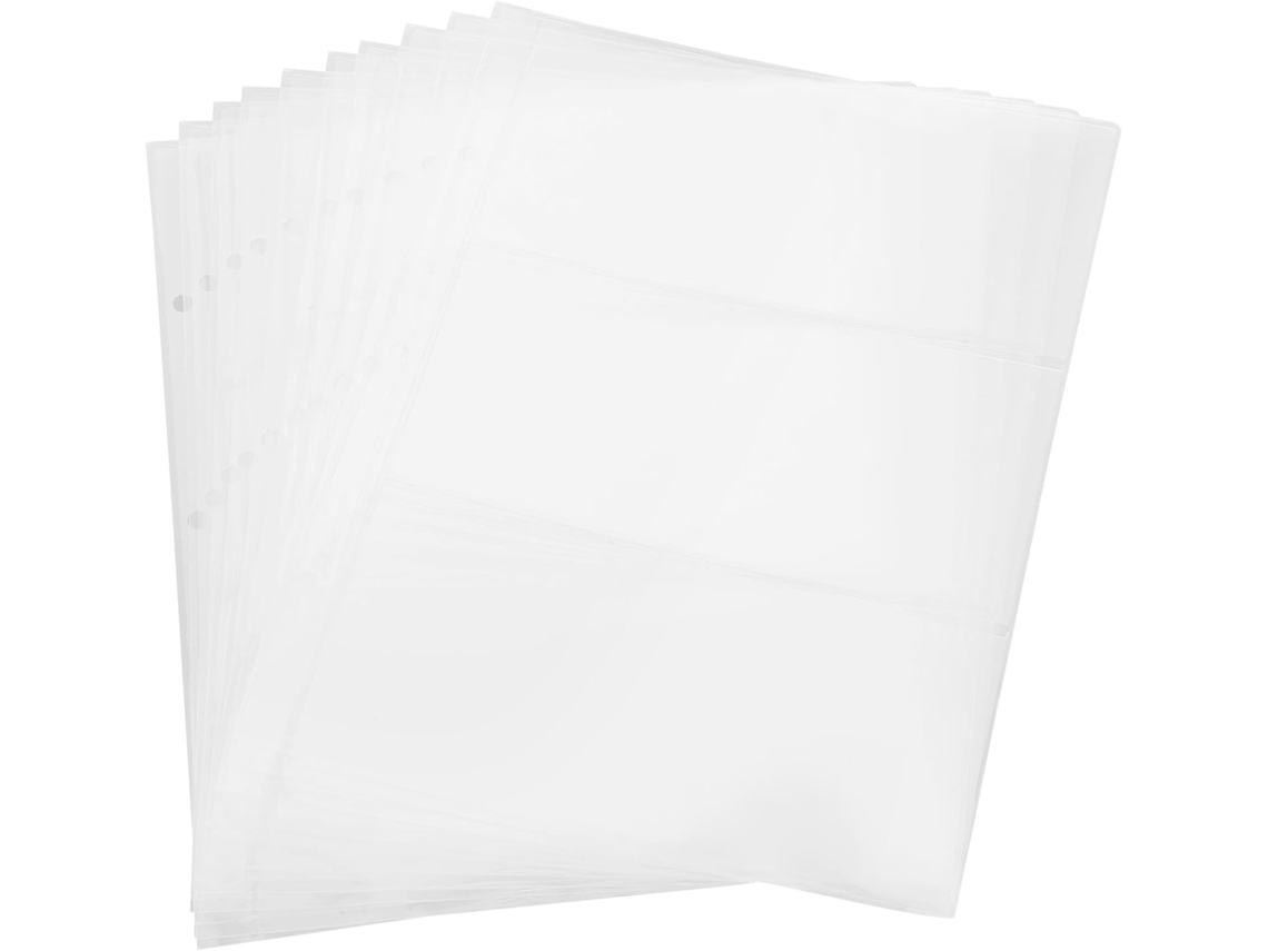 Feuilles Rangement Spacieux Facile À Transporter Et Pvc Blanc 10 Pages A 3 Trous Pour Billets Collectionneurs