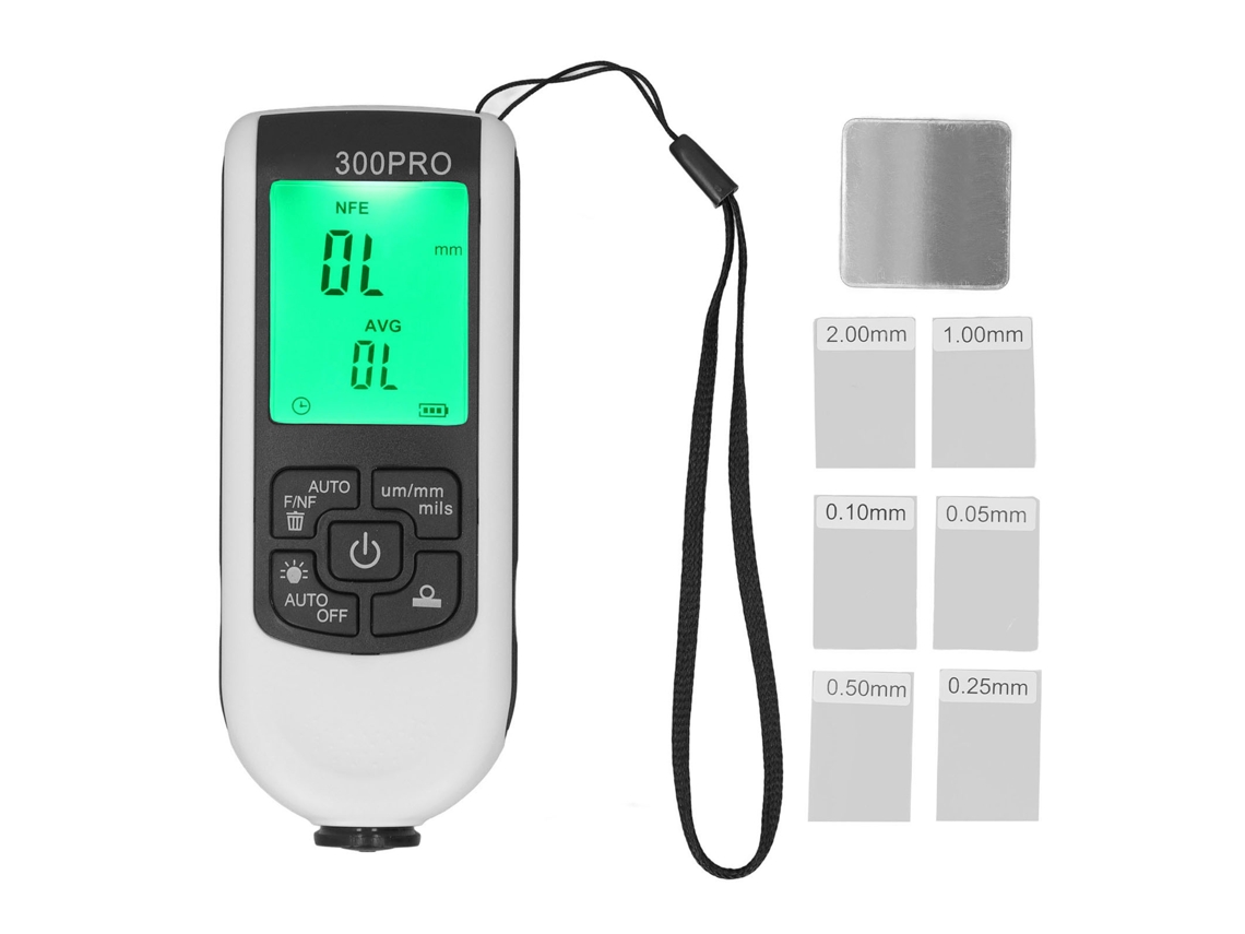 Medidor De Espesor De Pintura Digital 0-2000um Para Vehículos Blanco