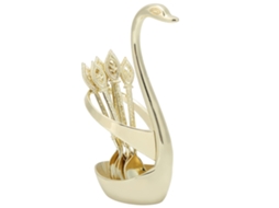 Conjunto Elegante de Colheres de Café com Suporte de Cisne RNEMITERY
