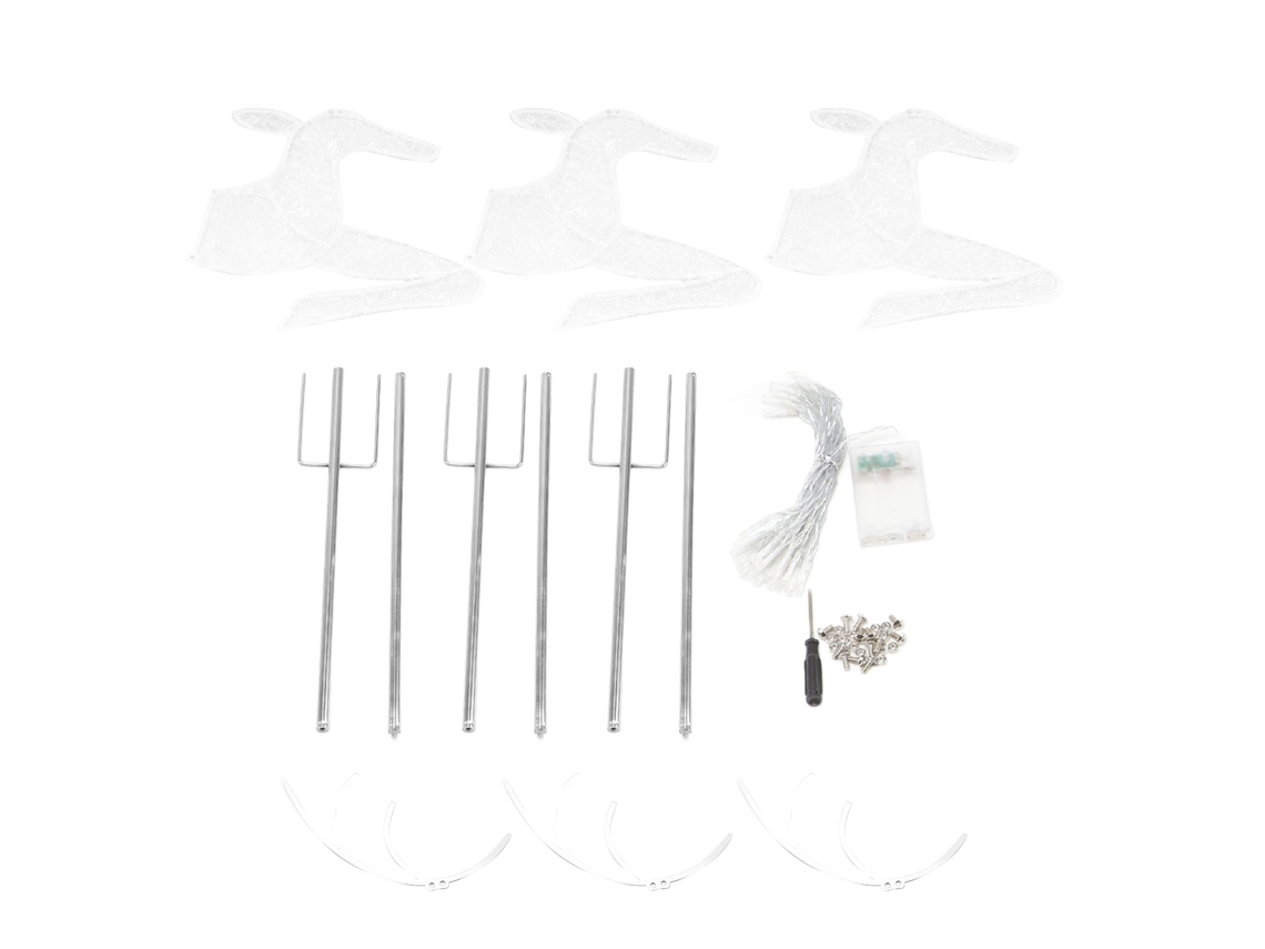 3pcs Cervos de Natal em Ferro Resistente à Água para Jardim Pátio Luzes S/MARCA