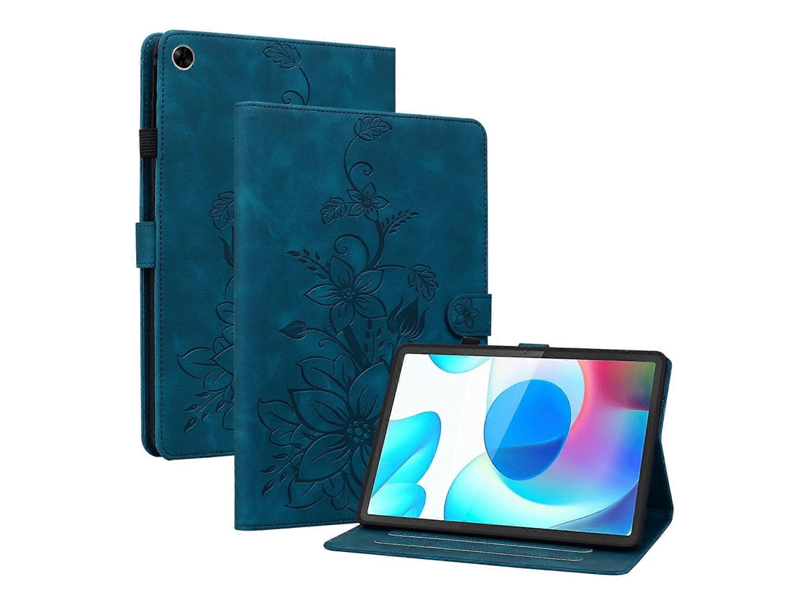 Capa De Couro Com Relevo Lily Para Tablet Realme Pad 10.4