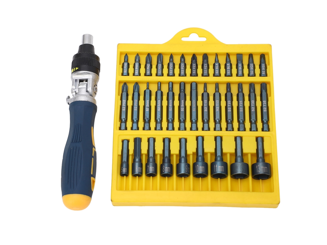 Conjunto de Parafusos 36 Peças com Base Giratória Magnética | S/MARCA