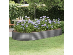 Vidaxl Canteiro Elevado Jardim 296x140x36 Aço Galvanizado Cinzento