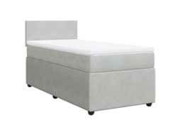 Cama com Molas/colchão 80x200 Cm Veludo Cinza claro MAISON EXCLUSIVE