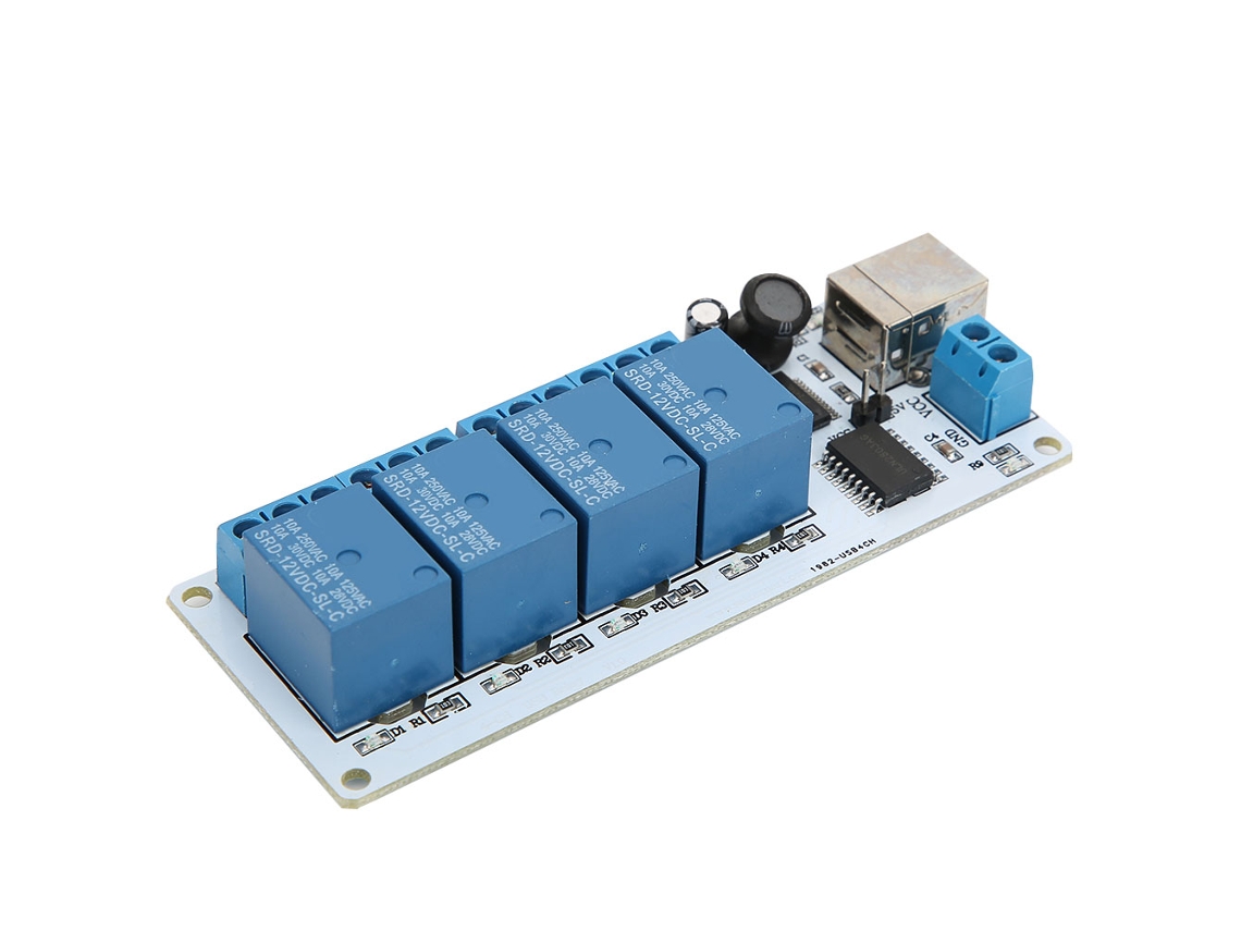 Módulo Relé Usb Tipo B 4 Canais 12vdc