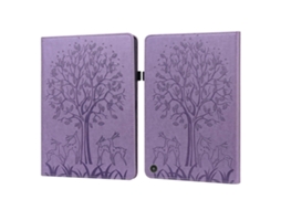 Capa De Couro Pu Com Flip Horizontal E Compartimentos Para Cartões Para Amazon Kindle Fire Hd 10/10 Plus 2021 Com Estampa De Árvore E Veado