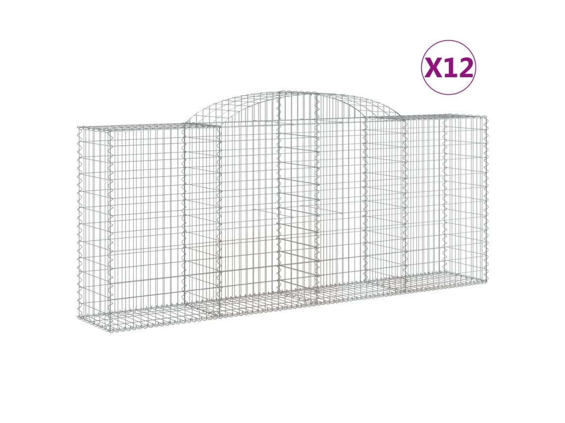 Gabion Basket, Gabion Baskets Vidaxl Prateado Ferro (300 X 50 X 120/140 Cm)