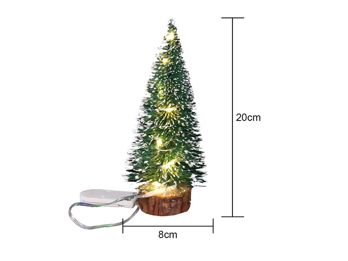 Pequenas Árvores de Natal de Pinho para Decoração de Casa de Festa de Natal Branco Quente Luz Quente de 20 Cm