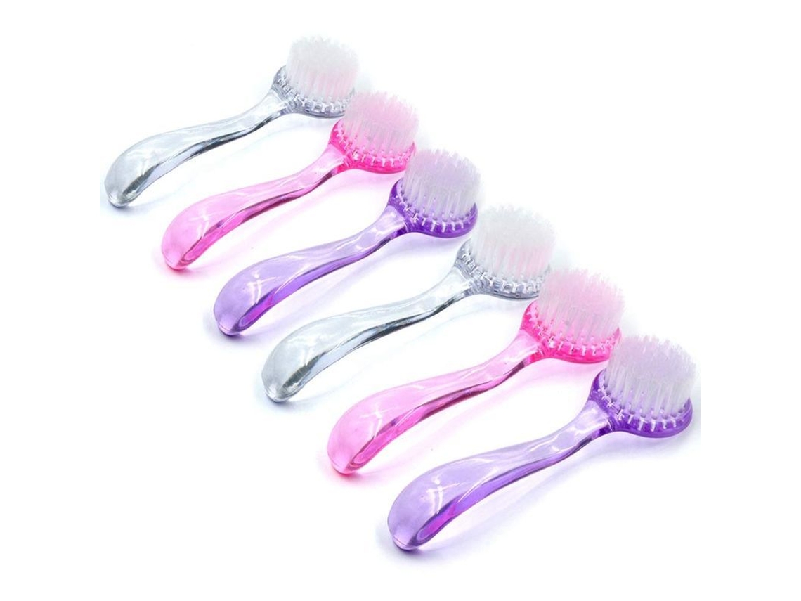 6 Pincéis de Limpeza de Unhas com Cabo Anti derrubado para Unhas de Mão e Pé