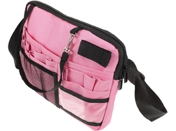 Bolsa para instrumentos de enfermagem em tecido Oxford rosa, pochete funcional com vários compartimentos.