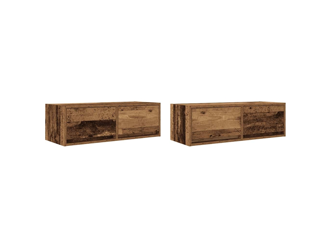 Conjunto de Móveis de Tv 80x31x25,5 cm Derivados de Madeira Madeira Velha MAISON EXCLUSIVE