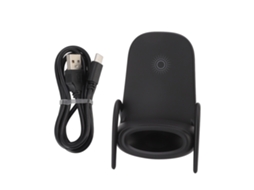 Suporte de Carregamento Sem Fio Mali com Amplificador, compatível com iOS, Android, Samsung, Preto