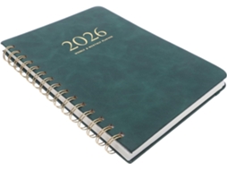 Agenda Em Couro Pu Verde Escuro, Diário Semanal/mensal Para Estudantes E Profissionais Gokoco