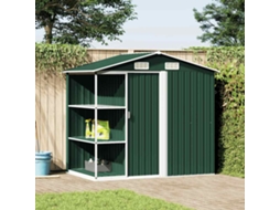 Vidaxl Abrigo De Jardim C/ Prateleiras 205x130x183 Cm Ferro Verde