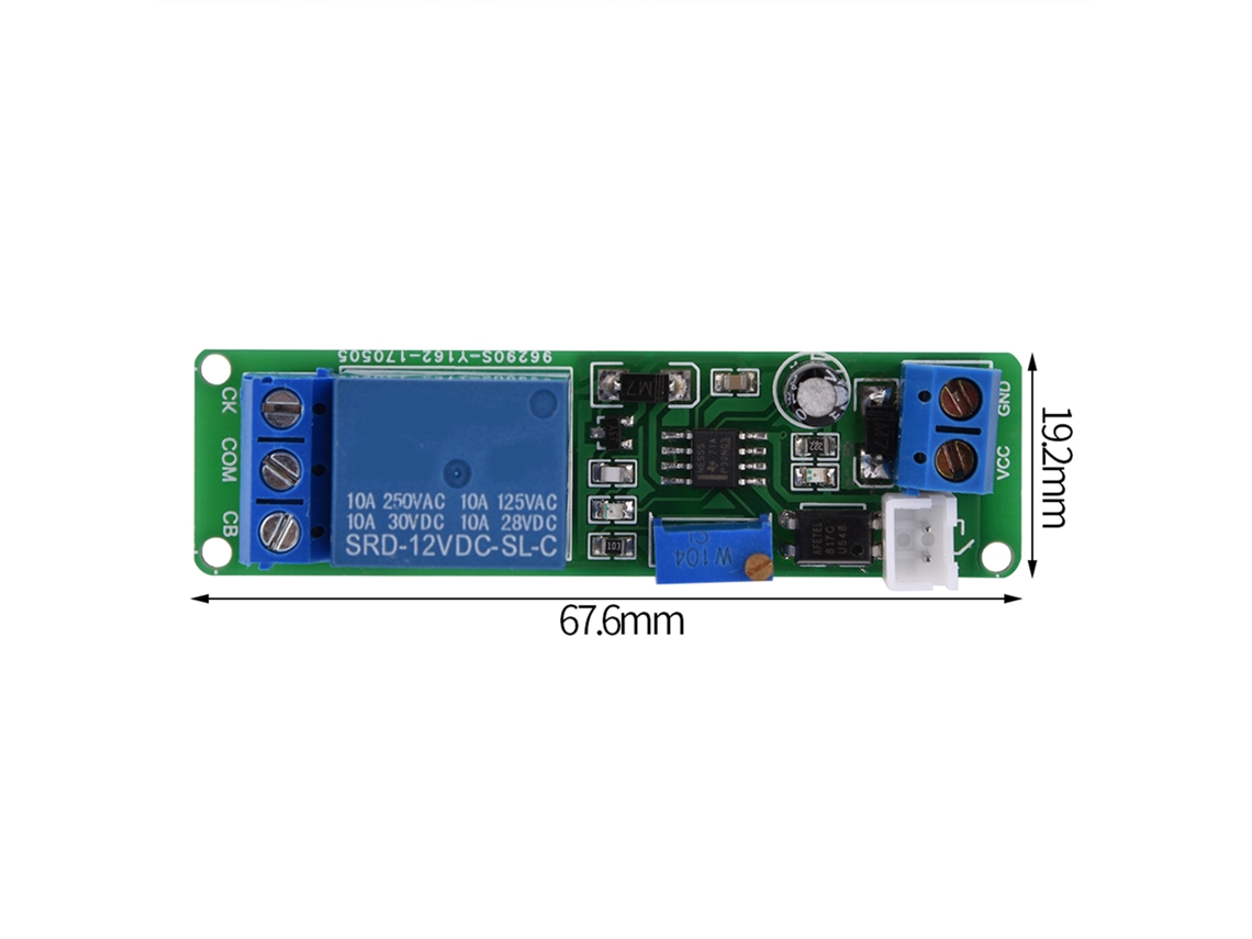 Módulo Timer Ajustável 1-10s Delay Desligamento 12v Dc