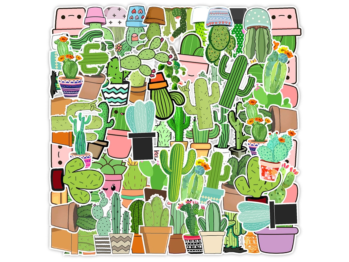 100 Adesivos de Graffiti de Plantas À Prova D'Água para Carros Celulares e Copos RNEMITERY