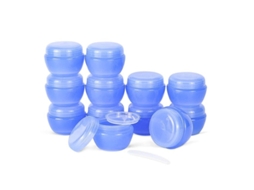 Potinho de Plástico com Tampa e Forro 30ml Dispenser de Creme Caixa Amostra (12 Unidades, Azul)