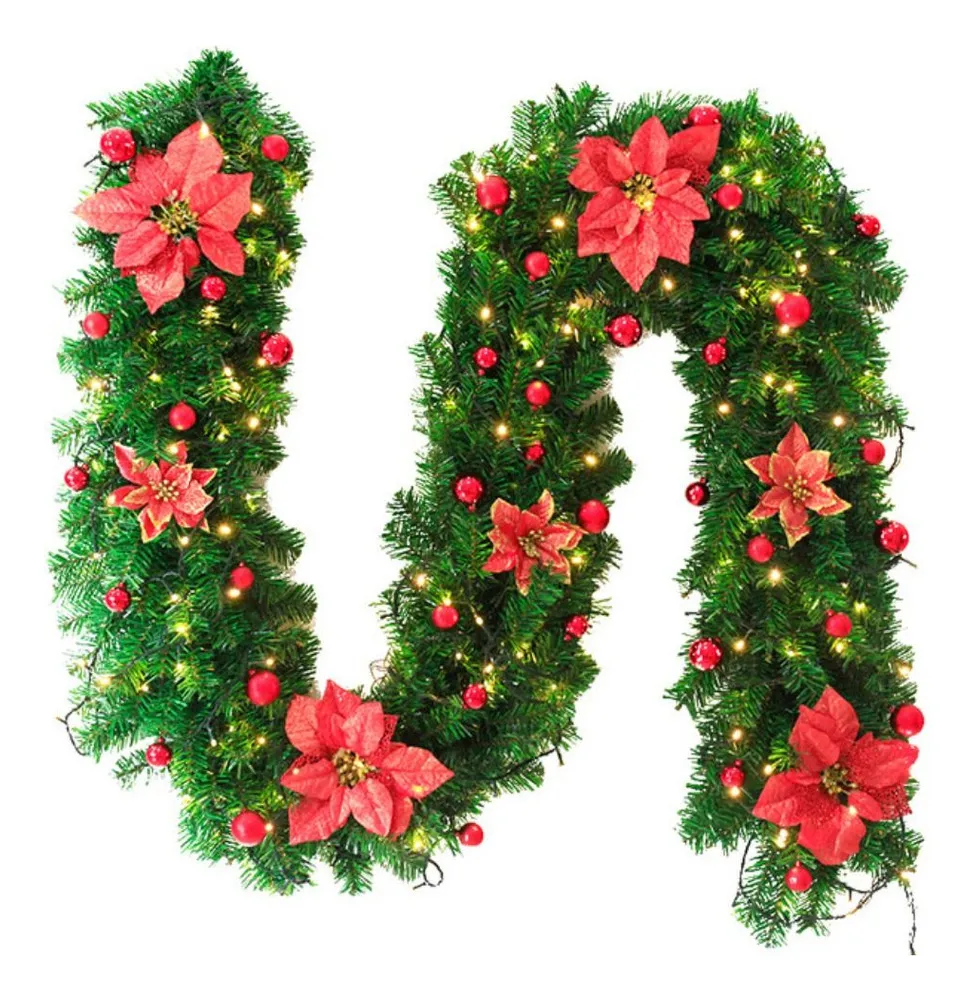 Nova Guirlanda De Natal, Pré Iluminada Com Luzes Paravayotoy