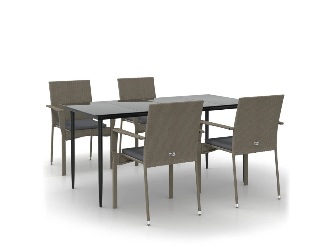 Garden Dining Set, Garden Dining Sets Vidaxl Cinzeto Rattan / Vime (160 Cm Table Length)