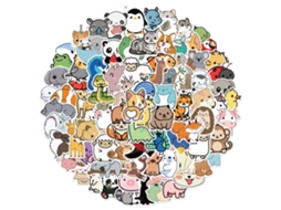 100 Adesivos Animais Cartoon Impermeáveis Fofos Para Laptop, Celular, Garrafa De Água, Skateboard E Mochila
