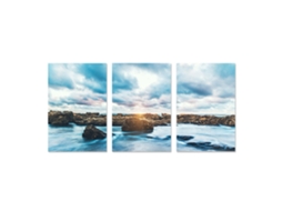 Laxiscreed Pintura Decorativa De Paisagem Marítima Com Recifes E Céu Azul Para Escritórios E Residências