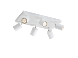 Luz de Teto 6 Pontos Gu10 Brancos Ajustáveis ​​330 Parede Industrial Moderna para Sala Estar Quarto Cozinha Sem Lâmpada NETTLIFE