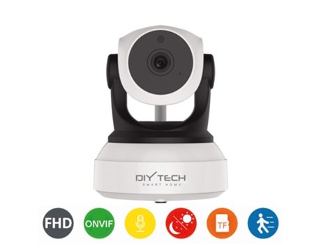 Câmera IP DIYTECH C7PRO -24S, HD para vigilância interna com captura de movimento e visão noturna, compatível com iOS e Android. Diytech