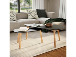 Vidaxl Conjunto Mesas De Centro 2 Pcs Pinho Maciço Preto
