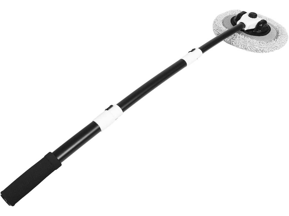 Vassoura para limpeza de carros com cabo extensível e curvatura de 15°