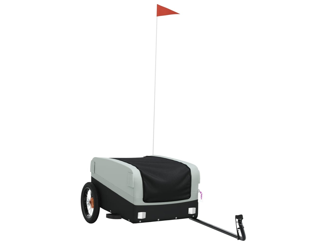 Reboque de Carga para Bicicleta Vida Xl Ferro Preto e Cinzento 30 kg VIDAXL