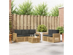 Vidaxl Conjunto De Sofás Para Exterior 6 Unid. Branco E Antracite