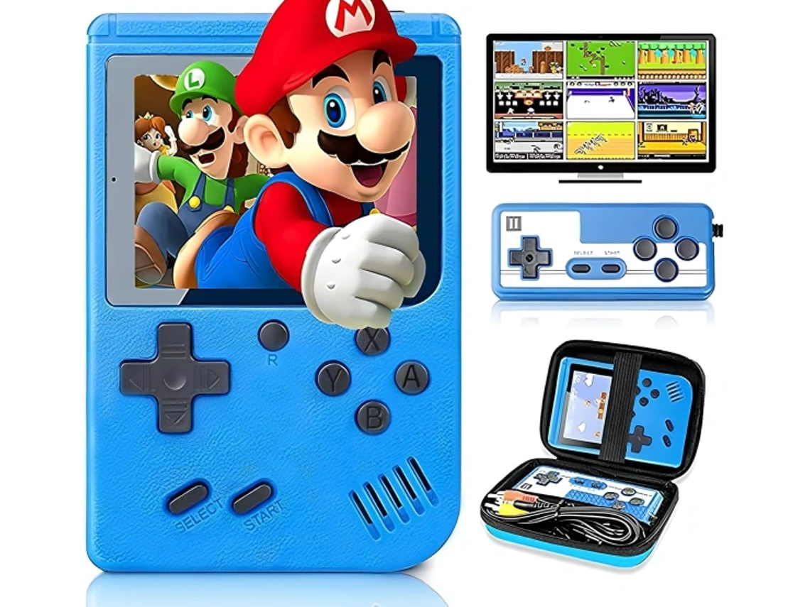 Console de videogame portátil Slowmoose Retro com 500 jogos clássicos de FC, tela de 3 polegadas (azul)
