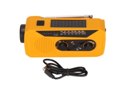 RÁDIO DE EMERGÊNCIA AQUAFORGE com carregador solar, manivela, usb, bateria externa 2000mah, meteorológico, lanterna led