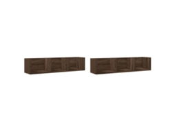 Wall Cabinet, Wall Cabinets Vidaxl Marrom Madeira Processada (75 X 18 X16,5 Cm)