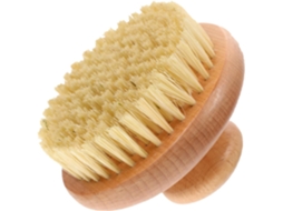 Escova De Banho E Corpo Com Cabo Redondo Madeira Seca Esfoliante Massageadora Prática Para Limpar A Pele Dos Braços
