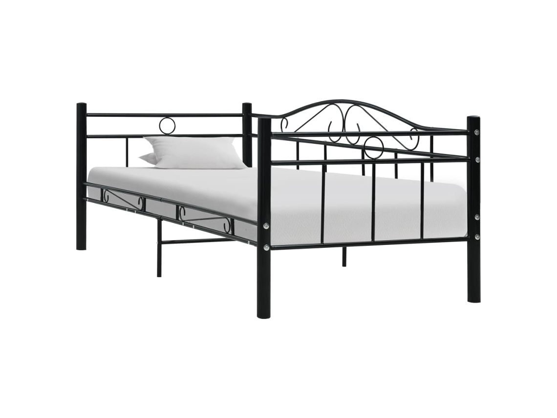 Estructura de sofá cama de metal negro de 90 x 200 cm