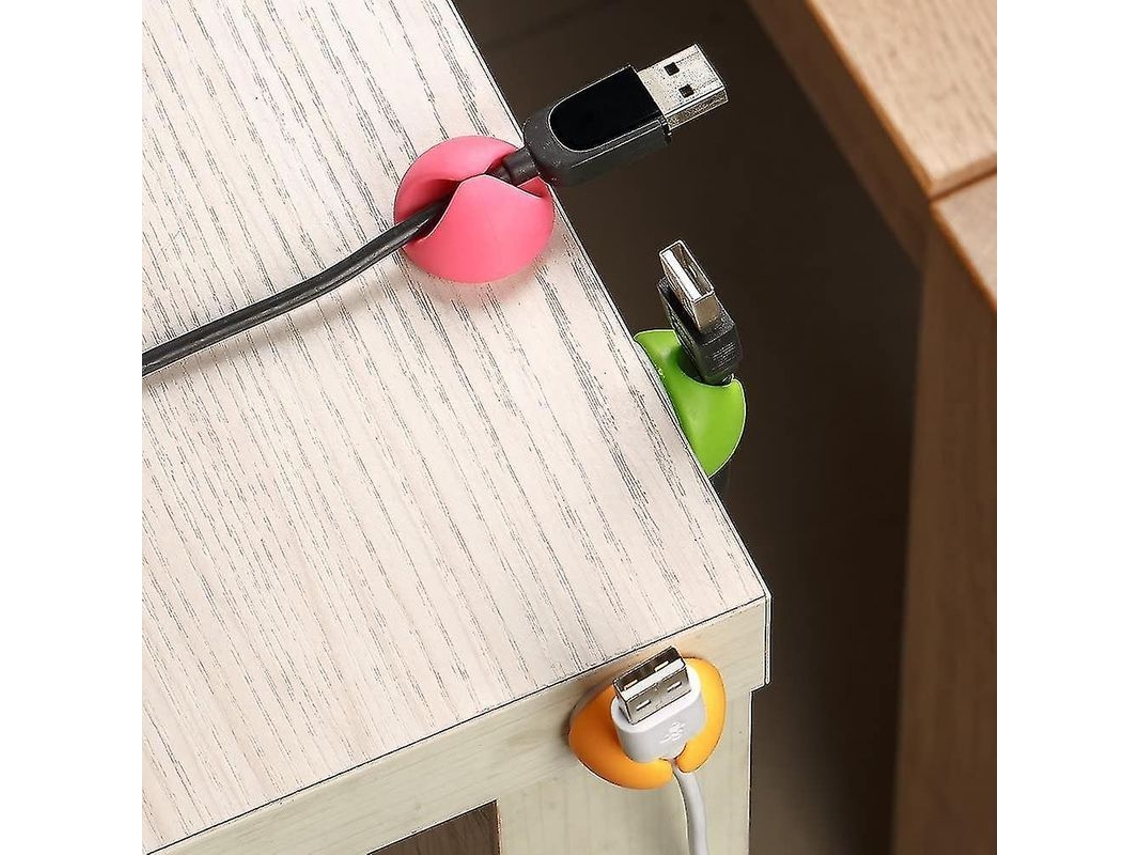 Yuru aro de Cabo para Mesa, Clips de Fio Coloridos para Cabo de Computador Ou Mouse (6 Peças)