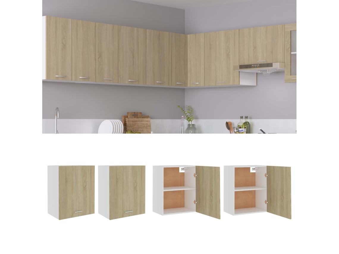 Vidaxl Armários De Parede “lyon” 2 Pcs Carvalho Sonoma