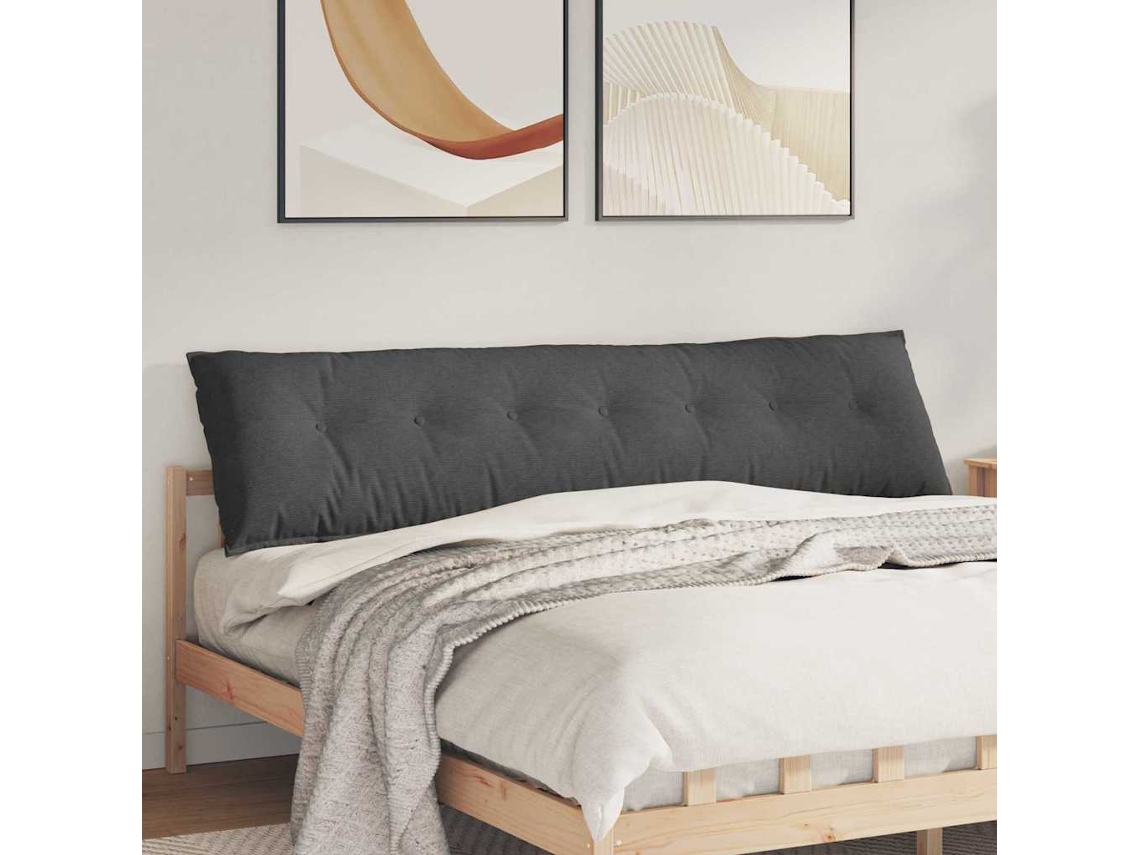 Vidaxl Travesseiro Para Costas Cinzento-escuro 200 X 50 Cm