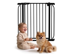 Grande Porta De Proteção Lionelo Truus Slim 75-105cm - Limiar 1,5cm - 2 Extensões - Fecho Automático  Preto