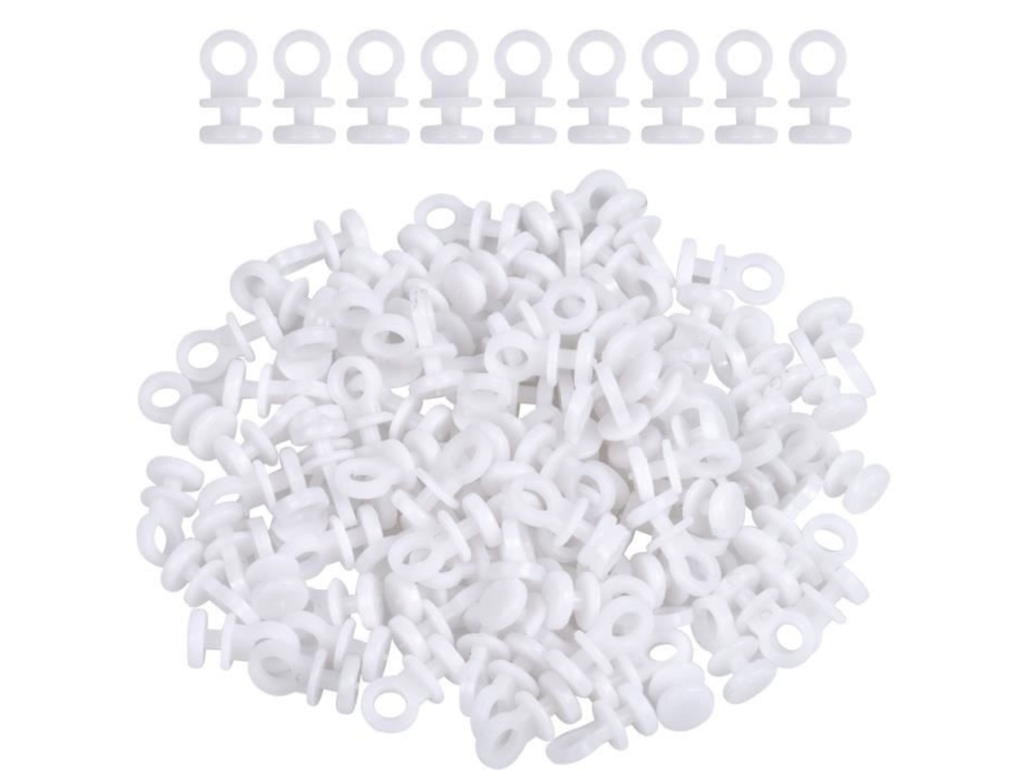 Conjunto De 100 Ganchos Deslizantes Para Cortina, Em Plástico Branco, Com Polia