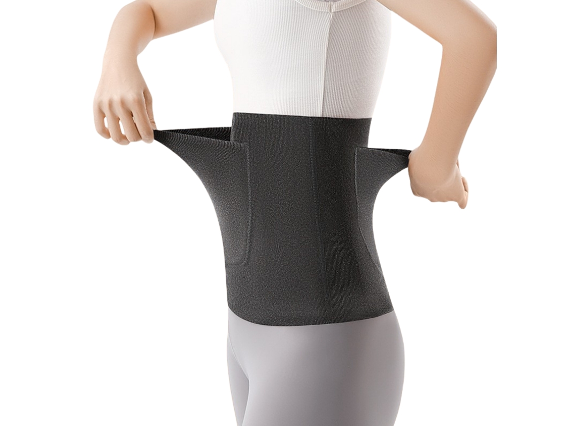 Cinto De Suporte Abdominal Térmico Com Bolsos, Preto, Tamanho Xl