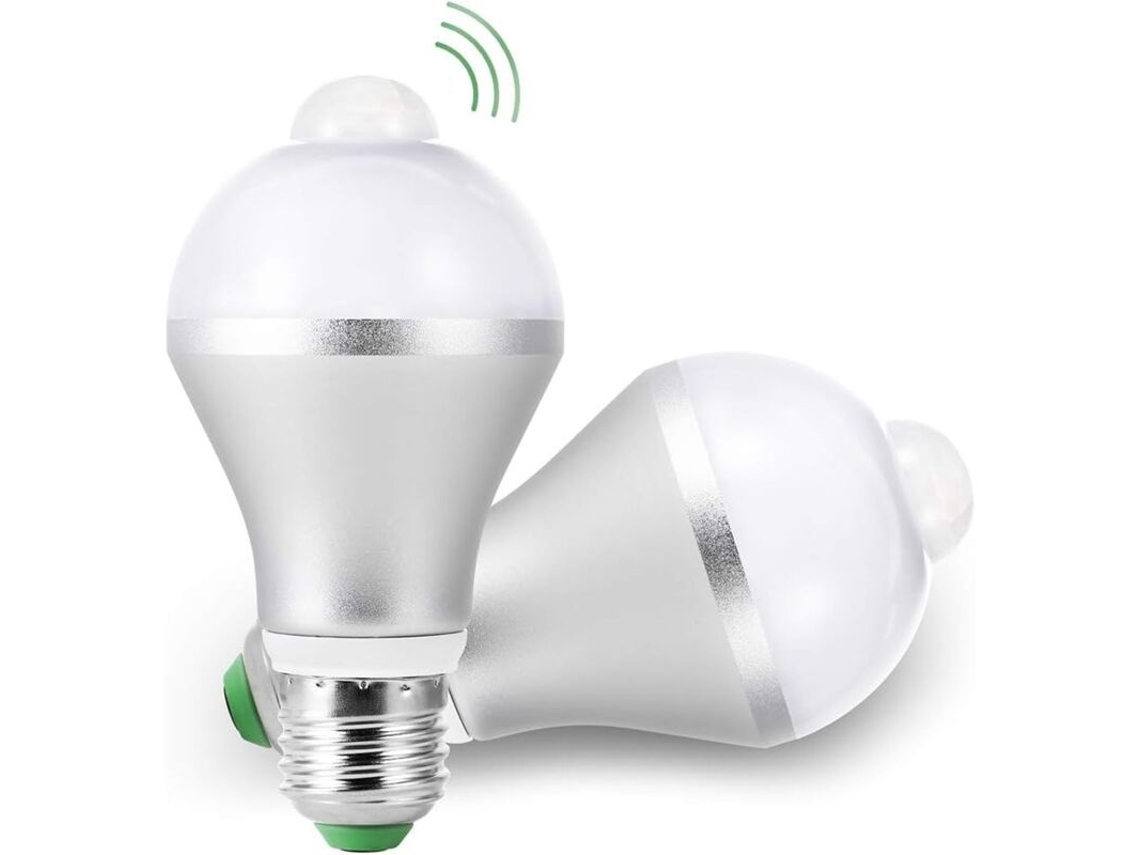 Lurelia Lâmpada Led Com Sensor De Movimento Pir, 2 Peças, E27, 15 W, 50 W, 5700 K, Baixo Consumo