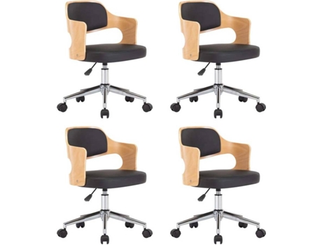 Conjunto 4 Cadeiras de Jantar  3054936 (Preto - Couro Artificial - 47.5 x 53 x 76 cm)