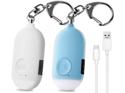 Kit 2 Alarmes Pessoais 130db Branco Azul