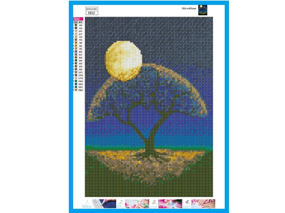 Kit 5d Diy Bordado Ponto Cruz Pedras Parede Decor