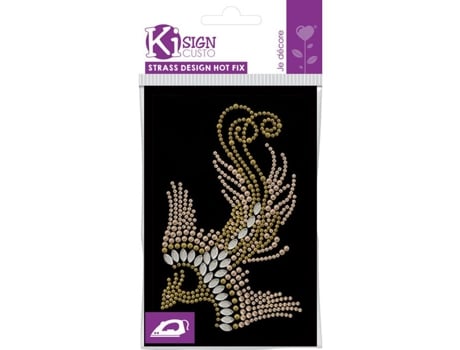 Transfer Termocolante Com Prego E Strass Phoenix 13,7x8,5 Cm Ki Sign
